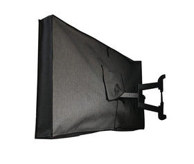 acoveritt rolled-front panel secured while TV is in use for easy viewing without full removal