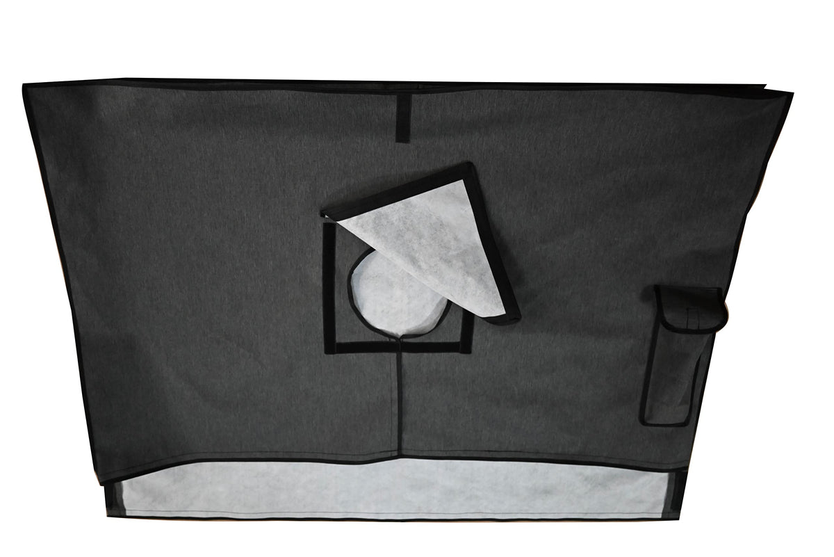 acoveritt cover on TV with stand to show size and scale for measuring fit before purchase