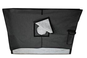 acoveritt cover on TV with stand to show size and scale for measuring fit before purchase