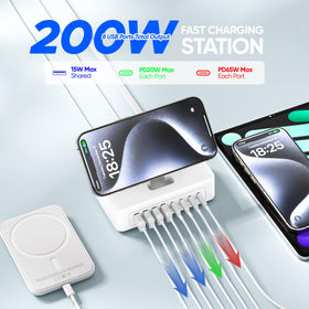 Acozvin on desk charging multiple devices for organized workspace