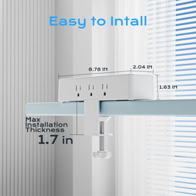 Acozvin alongside ruler showing fit for tabletop edges and installation clarity
