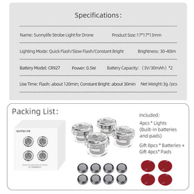 ACROTOR compact, lightweight drone lights designed for various drones.