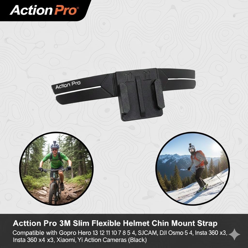 Action Pro lifestyle ride shot showing mount in use for POV helmet footage