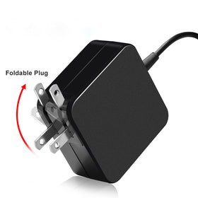 Adaptake 65W gateway charger side view shows compact design for desk setups
