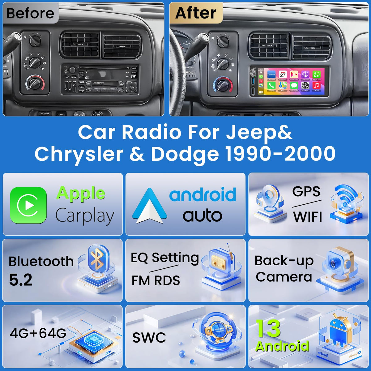 Adapter-Universe 1080p backup camera rear view displays clear parking and safety alerts.