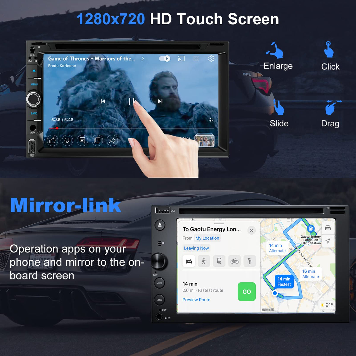 Adapter-Universe CarPlay and Android Auto wired and wireless for seamless use.