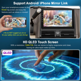 Mirror Link on CRV stereo shows your phone screen for videos and apps.