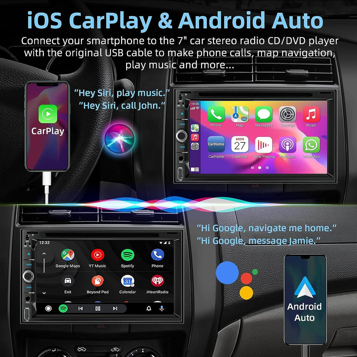 Adapter-Universe DVD player function for on-the-go disc playback.