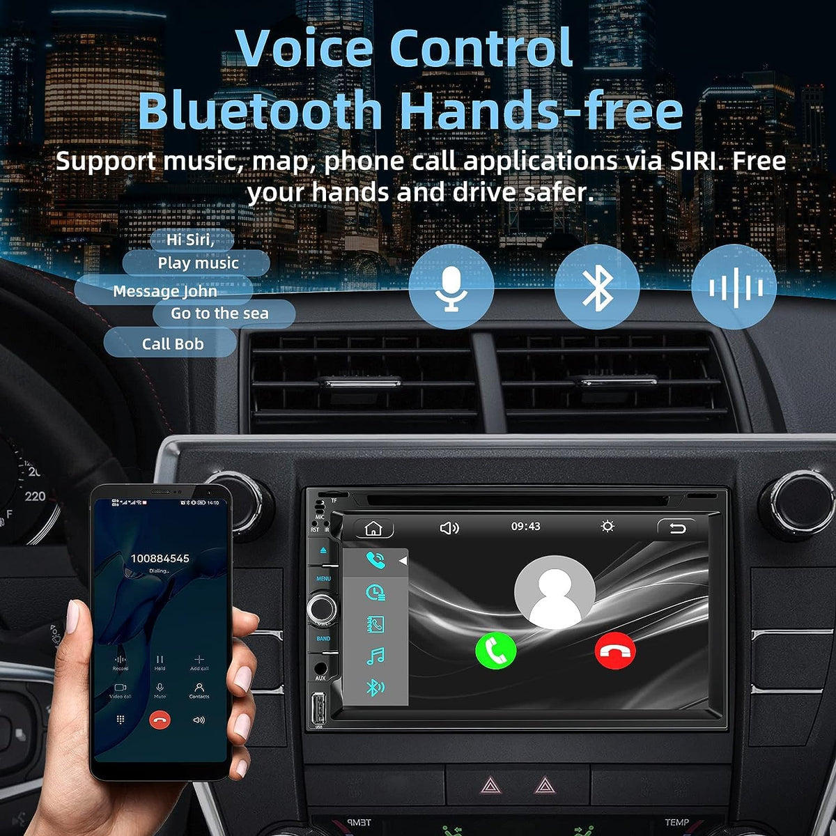 Adapter-Universe mirror link function mirrors your phone to the stereo.