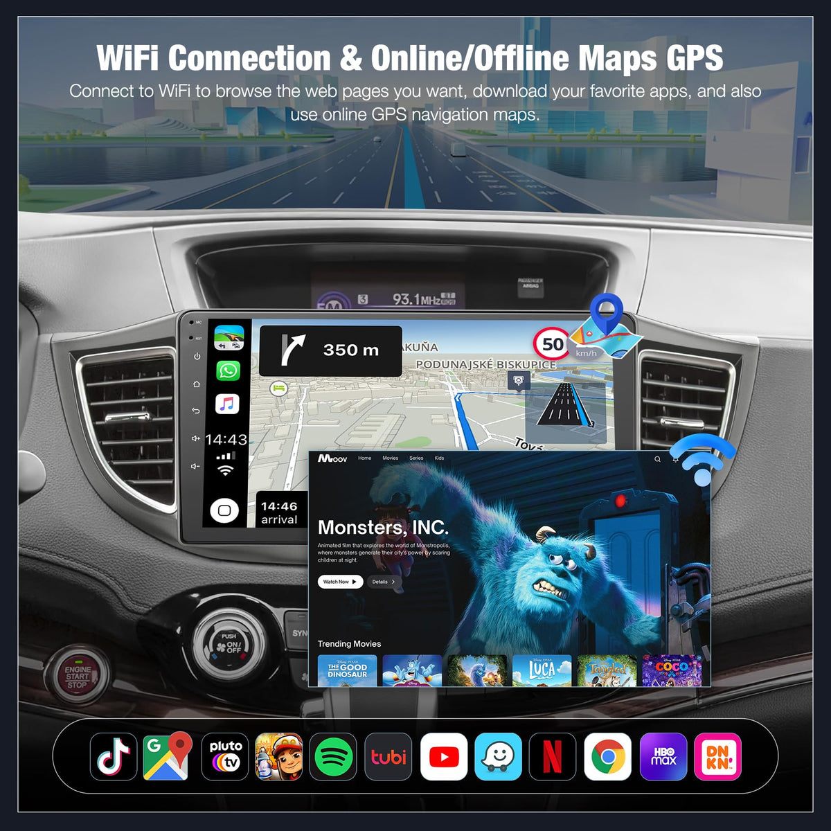 Adapter-Universe GPS with offline and online maps for reliable routing.