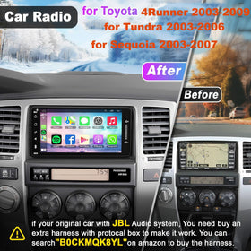 Adapter-Universe Toyota Tundra 7-inch CarPlay Android Auto stereo for hands-free operation.