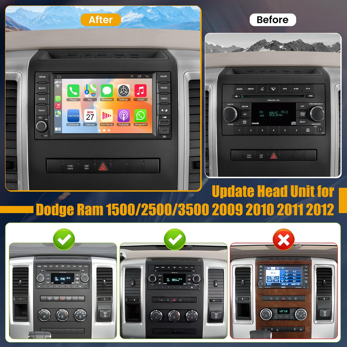 Adapter Universe wireless CarPlay and Android Auto for hands-free access
