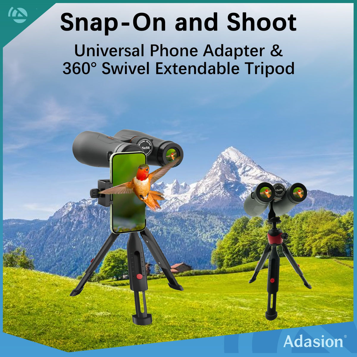 Adasion 15x56 binoculars IPX7 waterproof design withstands rain