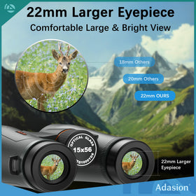 Adasion 15x56 binoculars low-light view enables brighter dusk wildlife watching