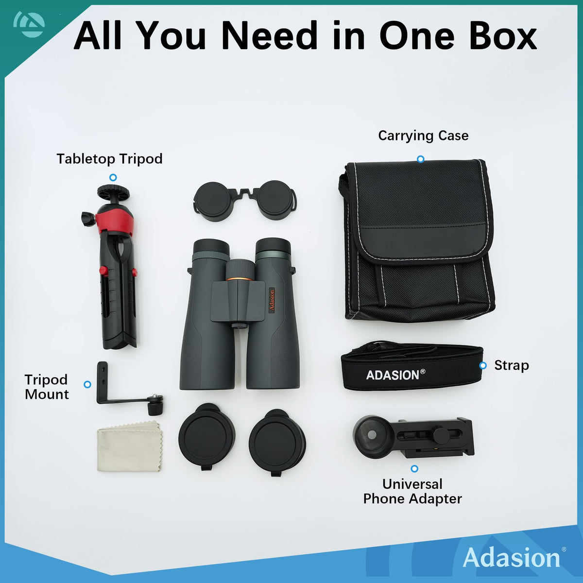 Adasion 15x56 binoculars rugged rubber armor offers secure, non-slip grip