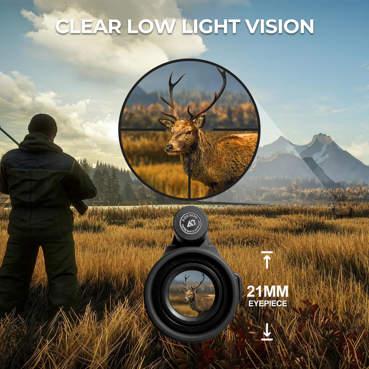 Adasion 15x56 HD monocular for stargazing reveals clear night-sky details.