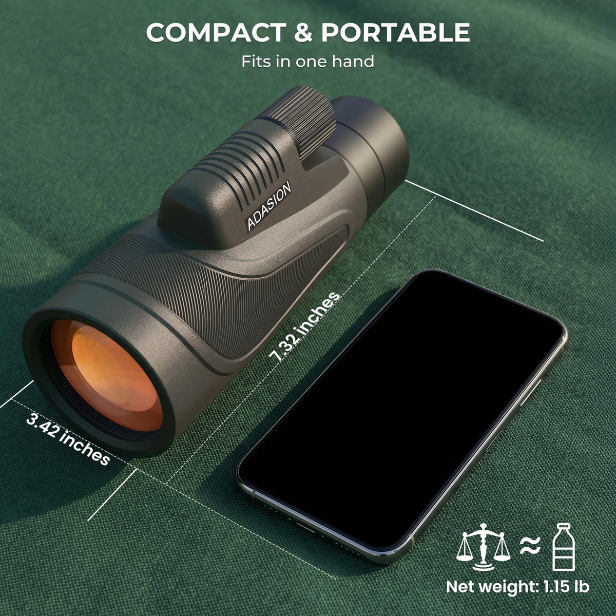 Adasion BAK4 prism and multi-coated lens deliver brighter, clearer viewing