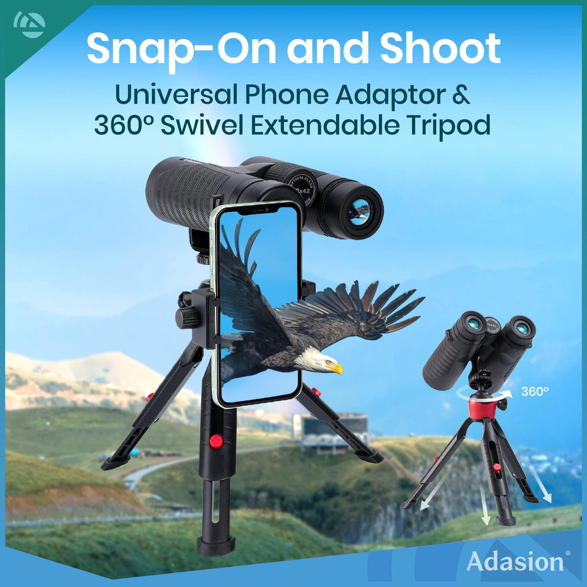 Adasion binoculars during hiking and travel for distant scenery