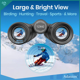 Adasion IPX7 waterproof binoculars resisting rain and splashes