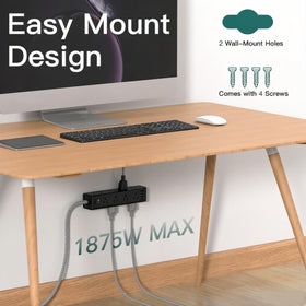Addtam stretched 15ft cord showing long reach to distant wall outlet, flexible placement