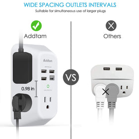 Addtam 1800J-surge-protector with rapid protection for electronics