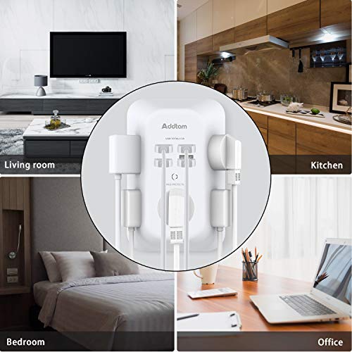Addtam 5-Outlet Extender ideal for dorm rooms and desks.