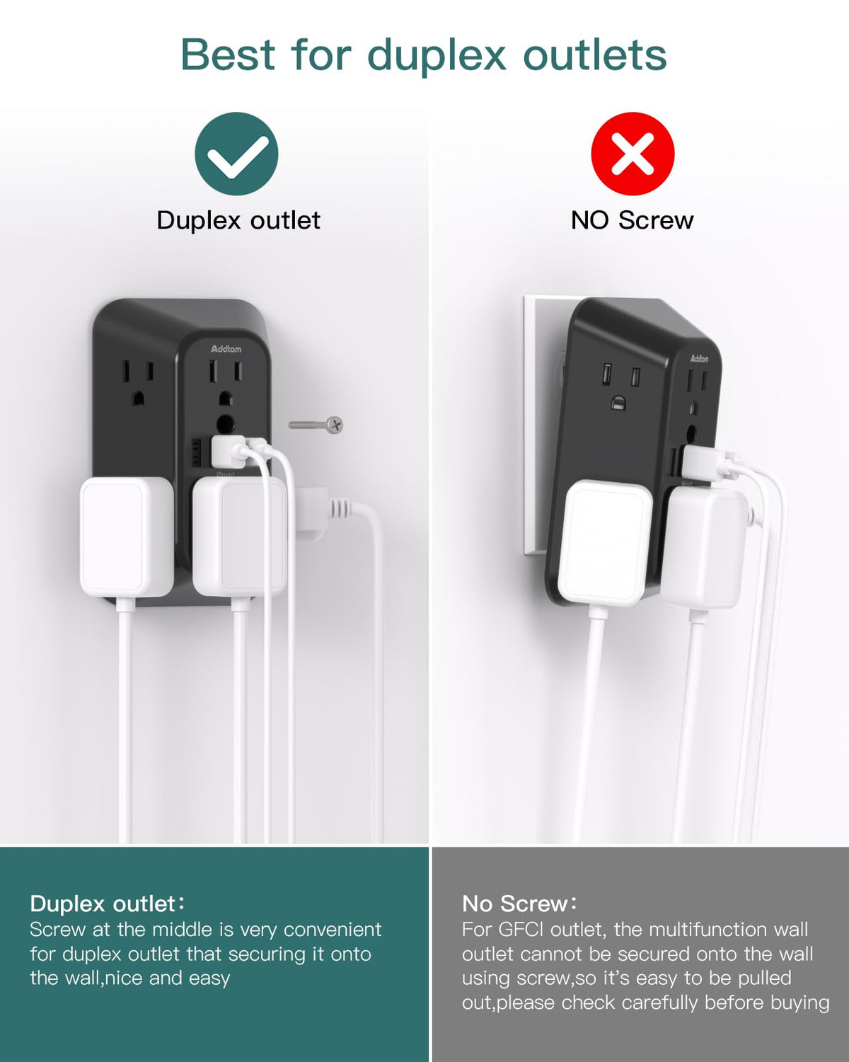 Close-up of Addtam USB ports highlighting PD30W fast charge capability