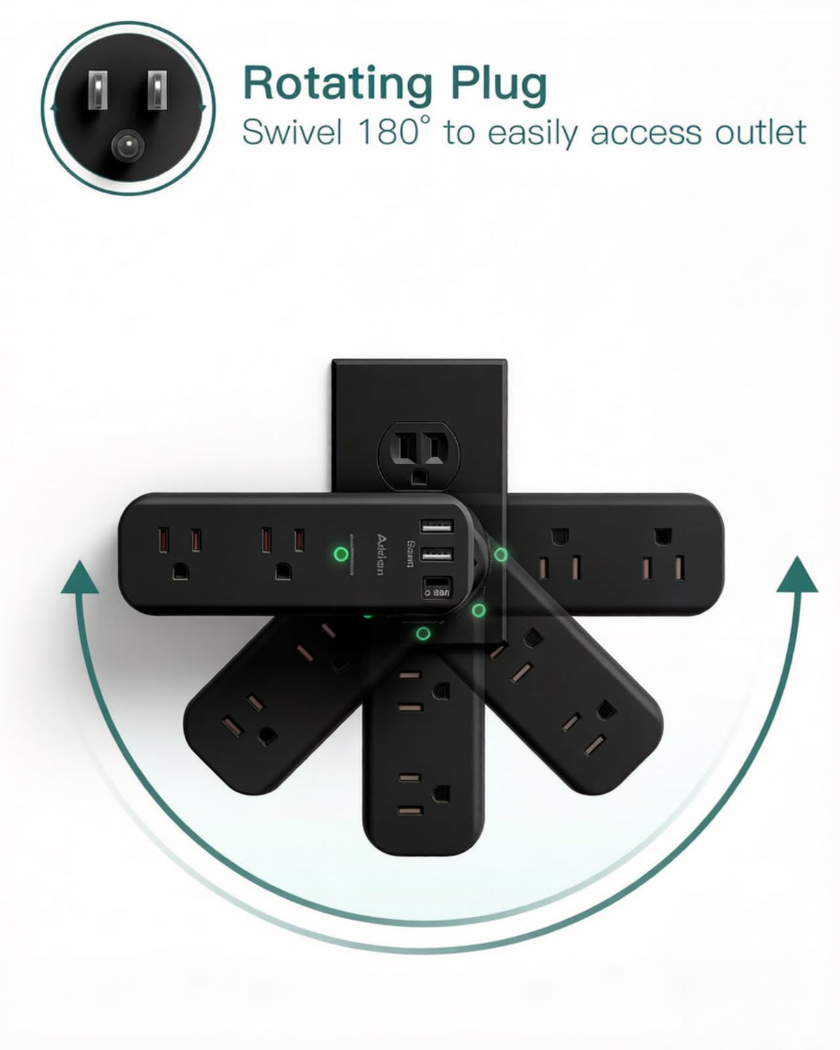 Addtam ETL-certified surge protector with smart USB charging for safe, efficient power.