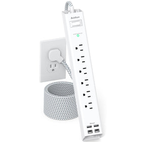 Addtam extension cord 10ft flat plug keeps cords tidy behind furniture.