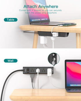 Addtam extension flat plug wall-desk-mount enables secure mounting on walls or desks