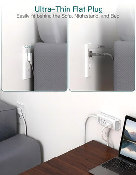 Addtam flat 3mm cord tucked under rug for discreet cable routing