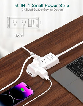 Addtam 6 ft extension cord provides reach for distant outlets.
