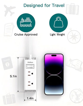 Addtam cruise-friendly compact design is easy to pack for trips.