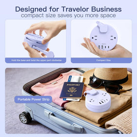 Thin flat plug design of Addtam power strip fits behind furniture with ease