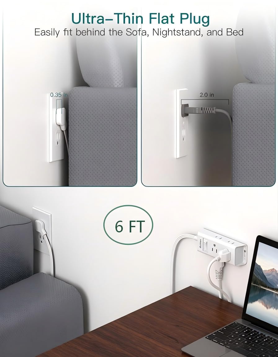Addtam right-angle ultra-flat plug enables close-to-wall placement.