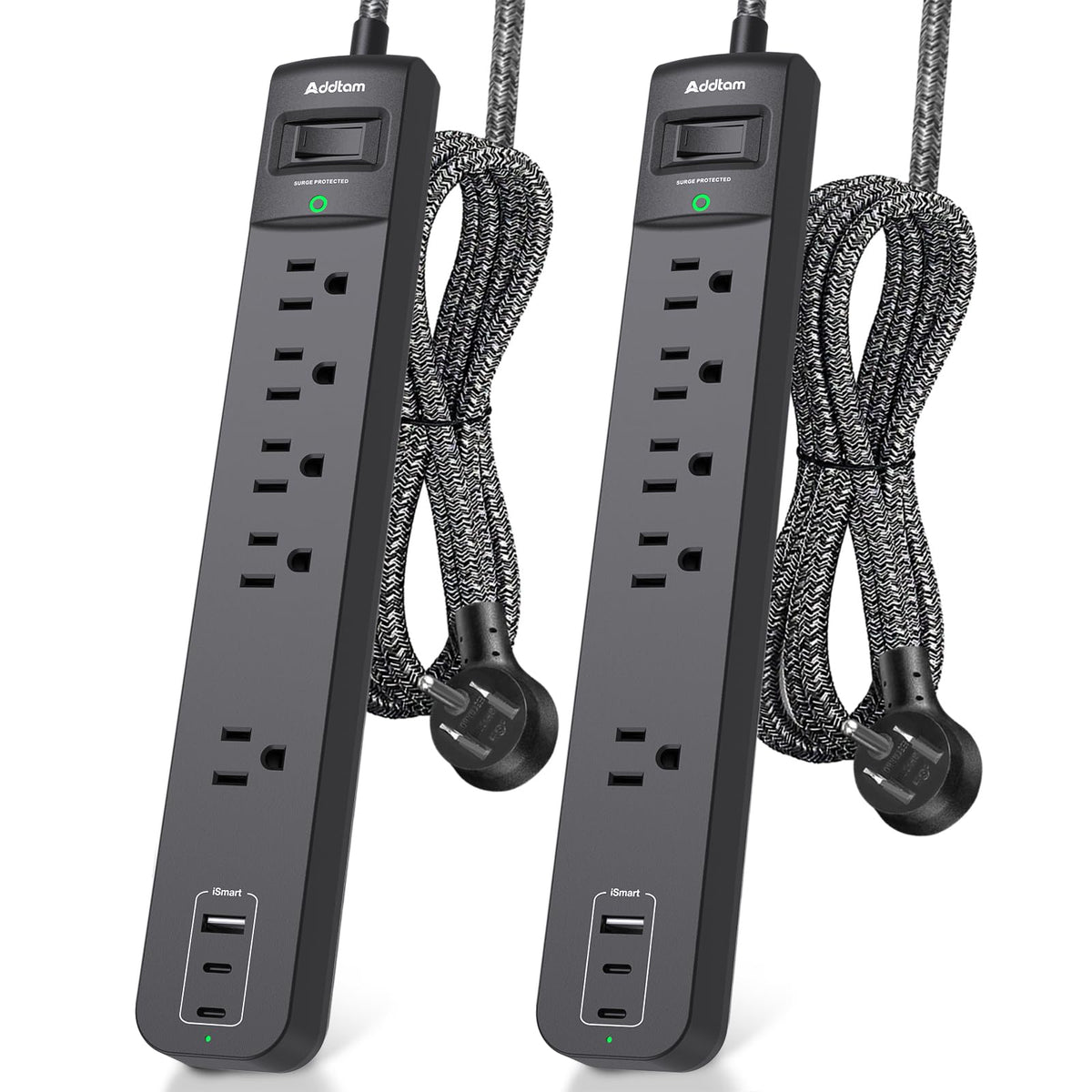 Addtam front view showing two-pack and benefits for organized power