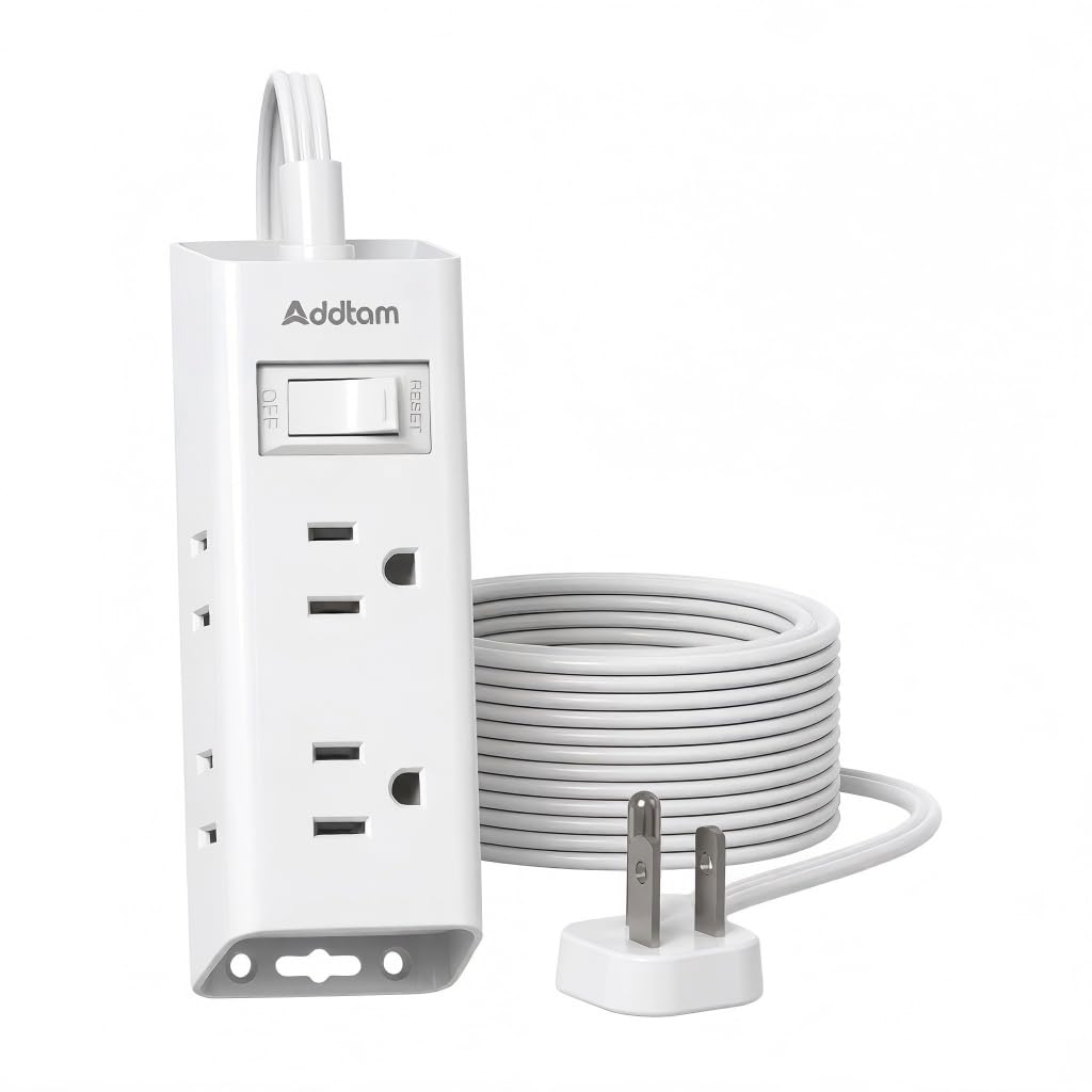 Addtam front view showing six outlets and organized power access