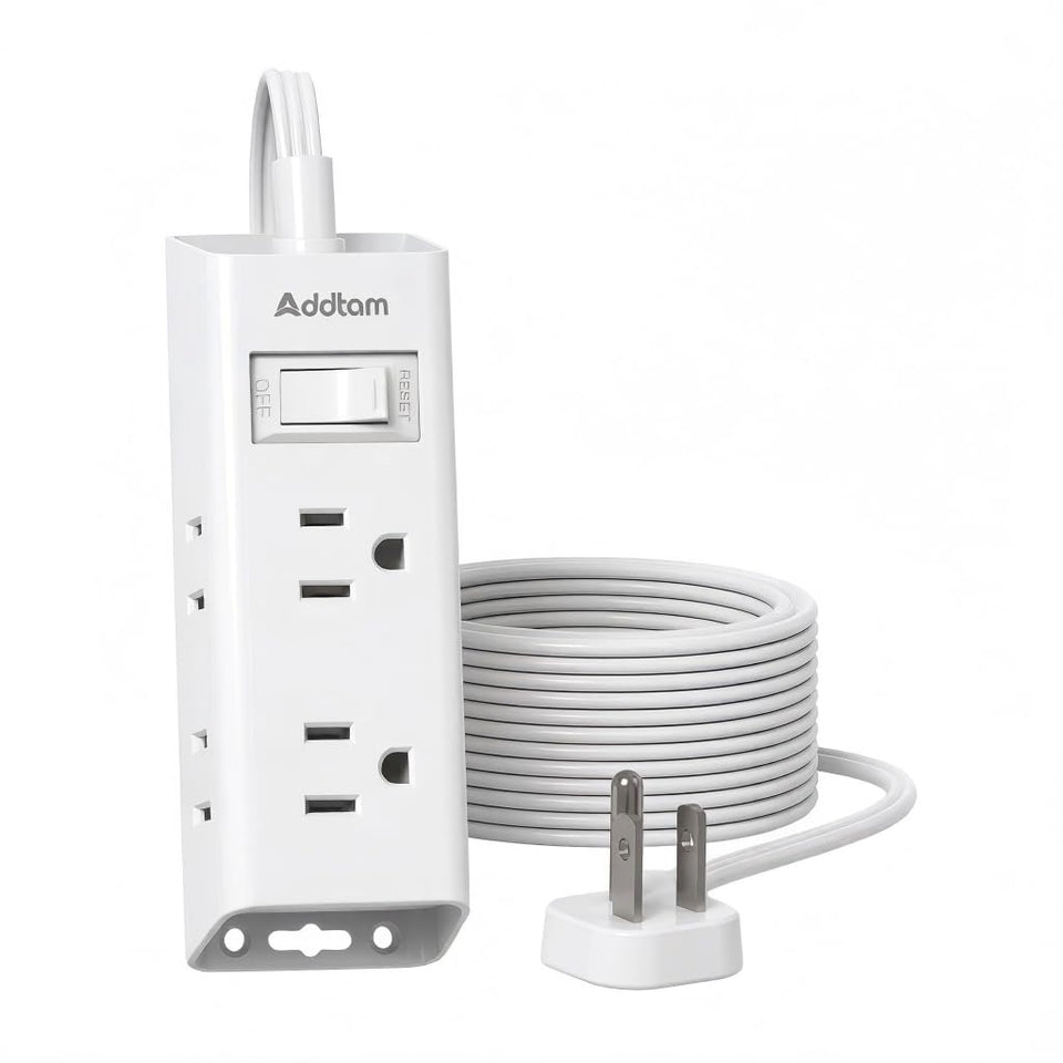 Addtam front view showing six outlets and organized power access