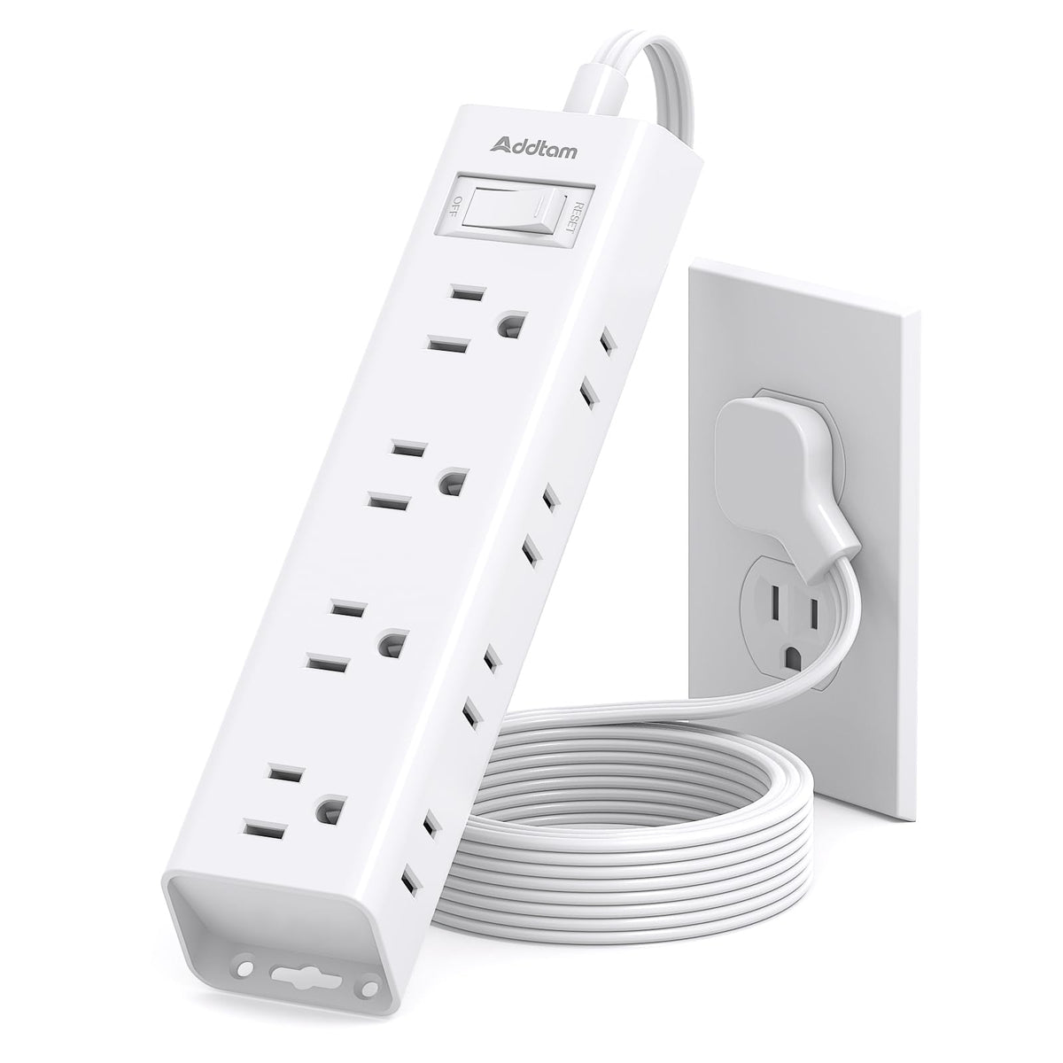 Addtam front view showing 12 outlets and clean layout for organized charging