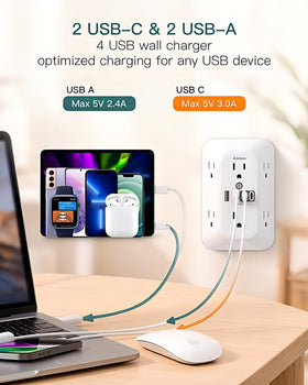 Addtam in a home office desk setup organizing chargers and reducing cord clutter