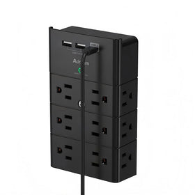 Addtam multi-plug wall outlet with twelve outlets for organized home office power