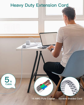 Addtam power strip ideal for dorm and home office organization
