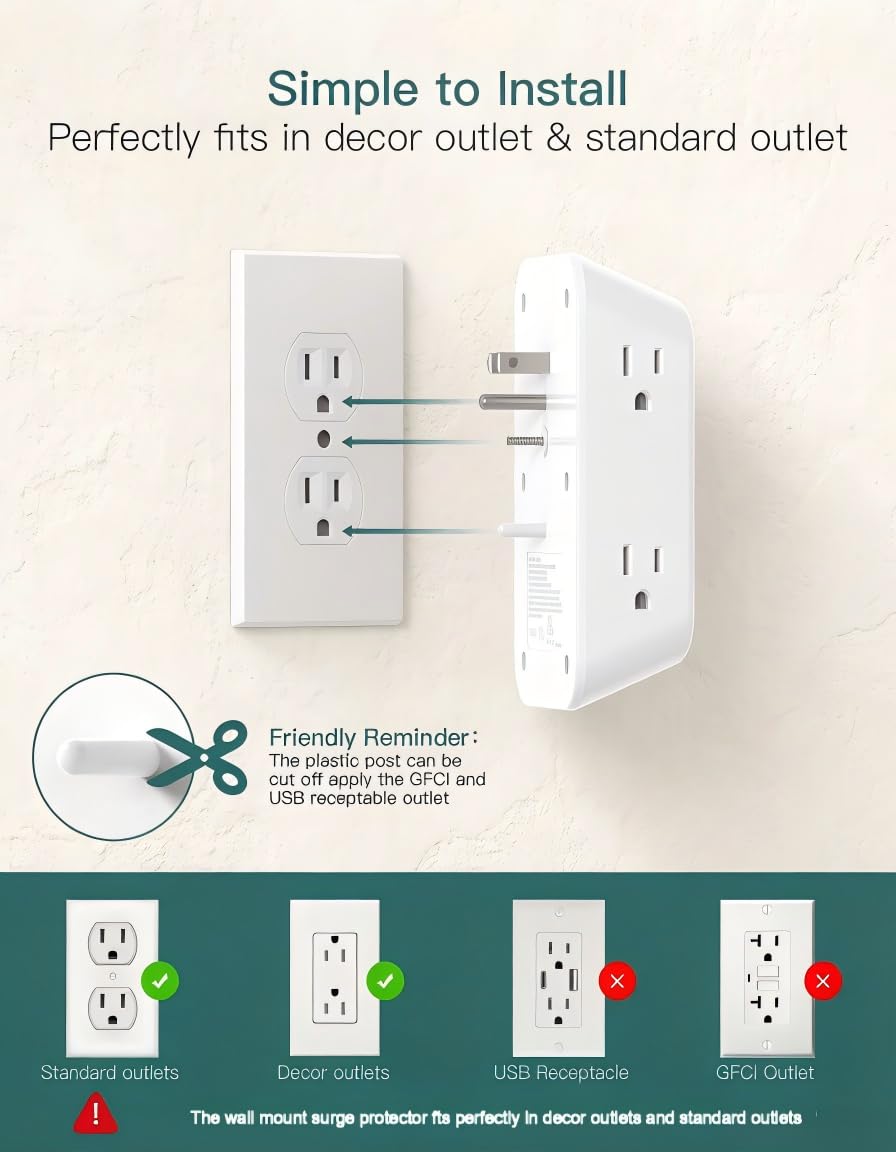 Addtam held in hand to show compact size and easy wall outlet installation benefit