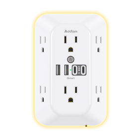Addtam surge protector with six outlets for versatile power at the desk