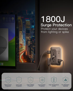 Addtam USB ports image demonstrates four ports charging multiple devices
