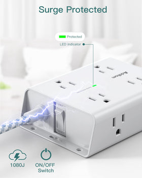 Addtam 1080 Joules surge protection defends connected devices