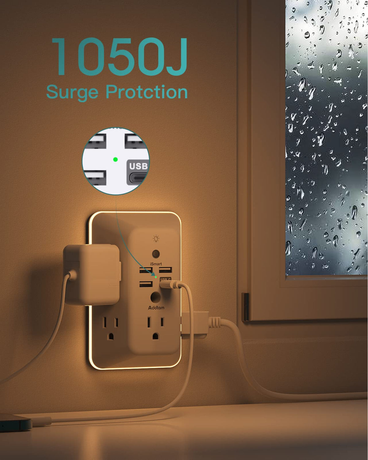 Addtam surge protector with TVS MOV GDT protection supports safe, steady power