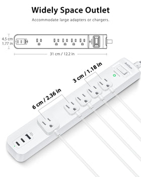Addtam USB-C fast charging ports for phones and tablets.