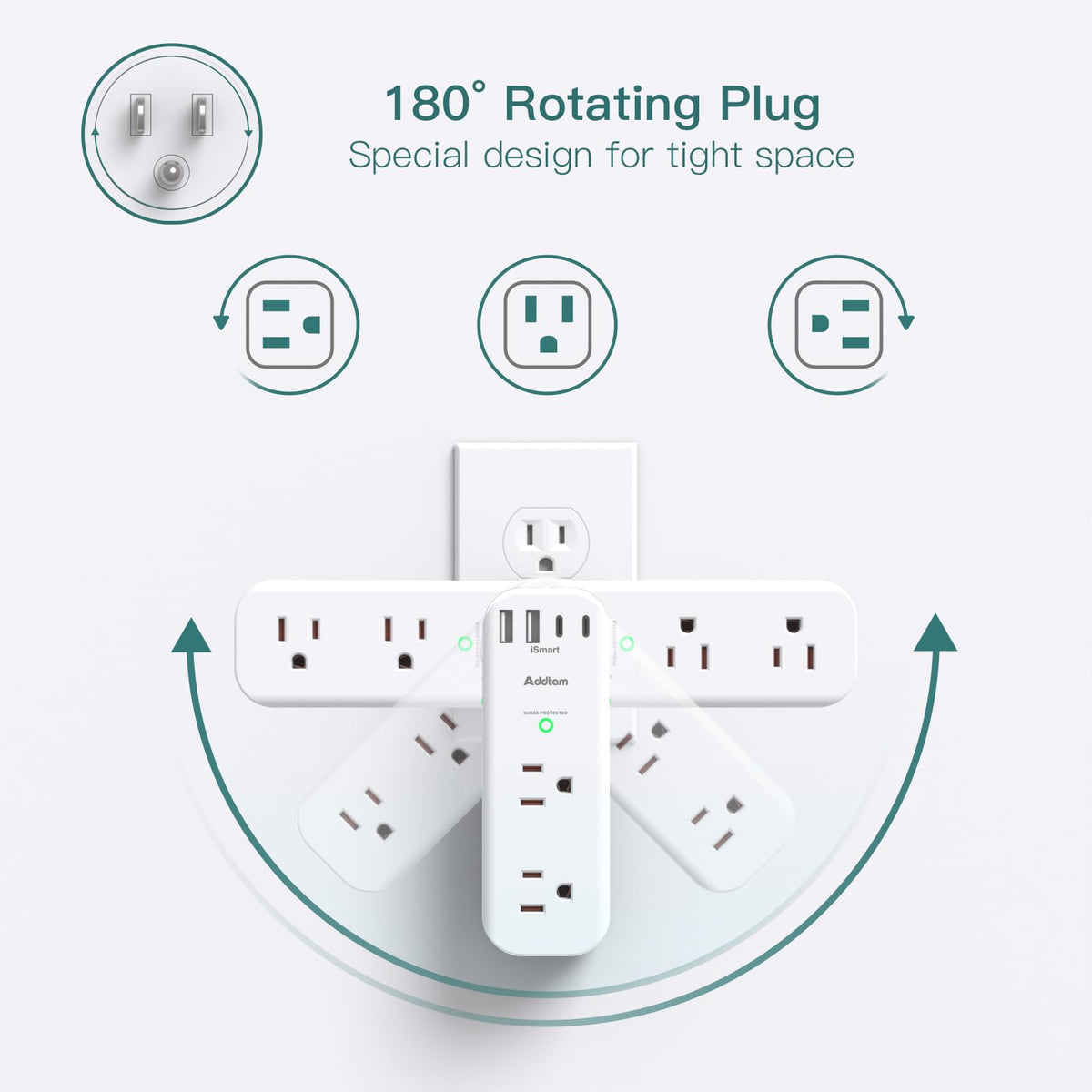 Addtam USB-C smart charging ports auto-detect devices for fast charging
