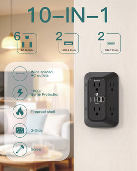 Addtam USB ports four-port charging with devices connected